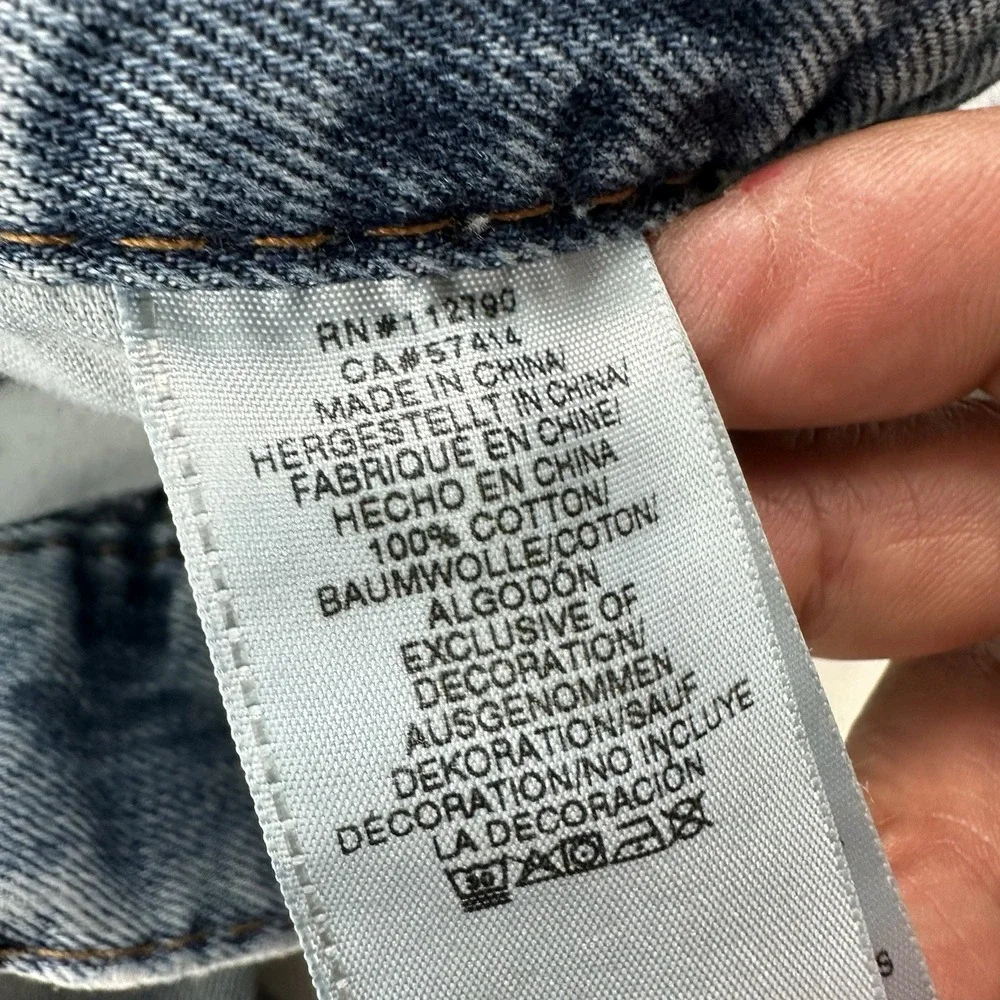 True Religion Slim Fit Jeans Men 29x34 Blue‎ Distressed Flap Pockets Light Wash